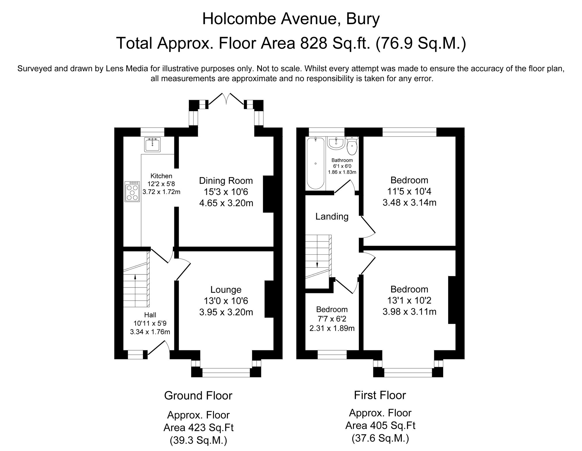 3 bed semi-detached house for sale in Holcombe Avenue, Bury - Property Floorplan