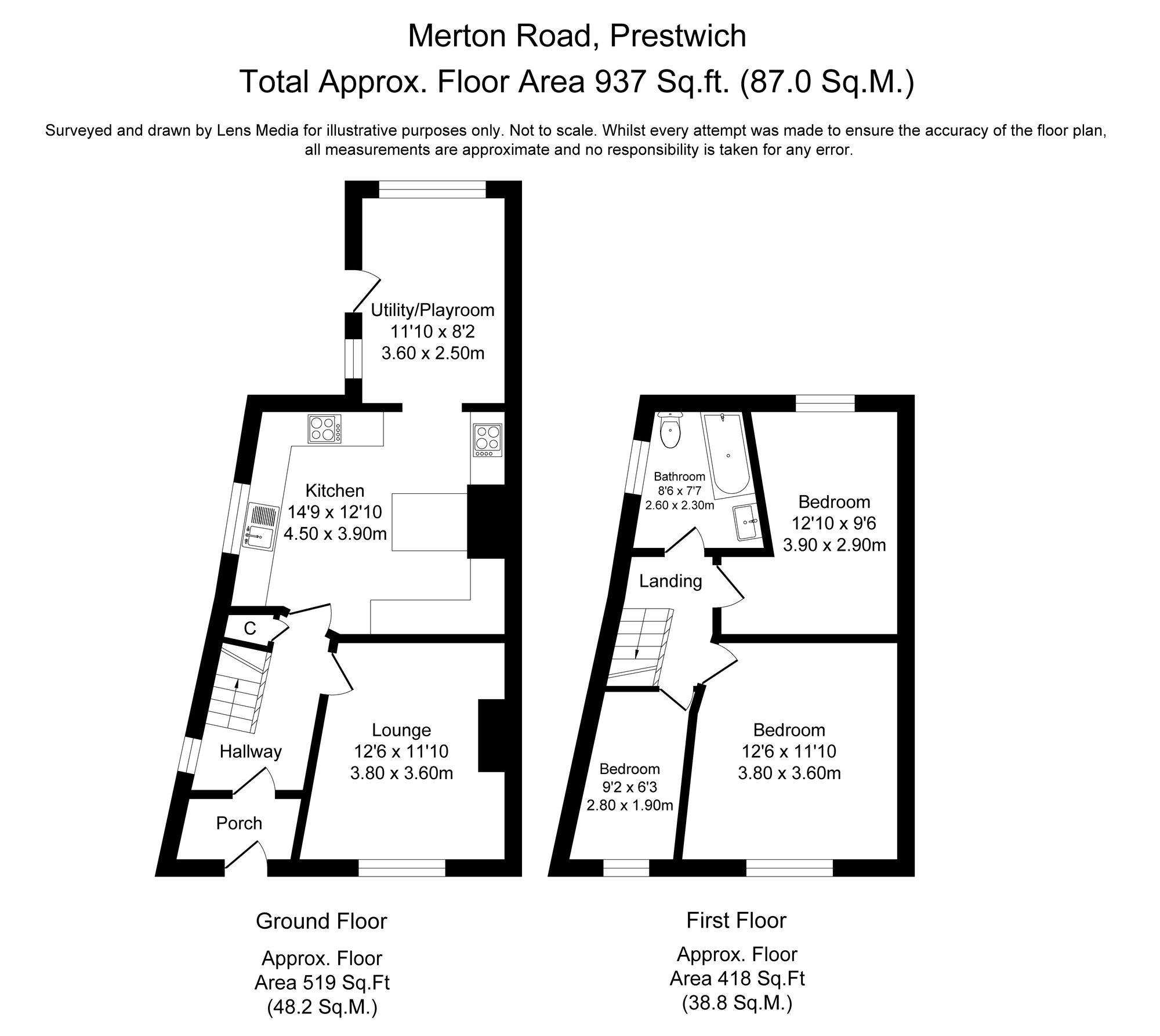 3 bed end of terrace house for sale in Merton Road, Manchester - Property Floorplan