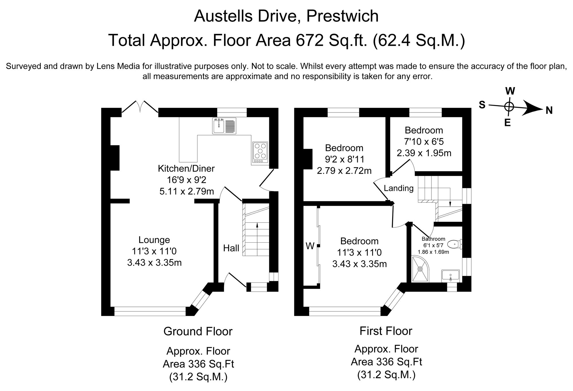 3 bed semi-detached house for sale in St. Austells Drive, Manchester - Property Floorplan