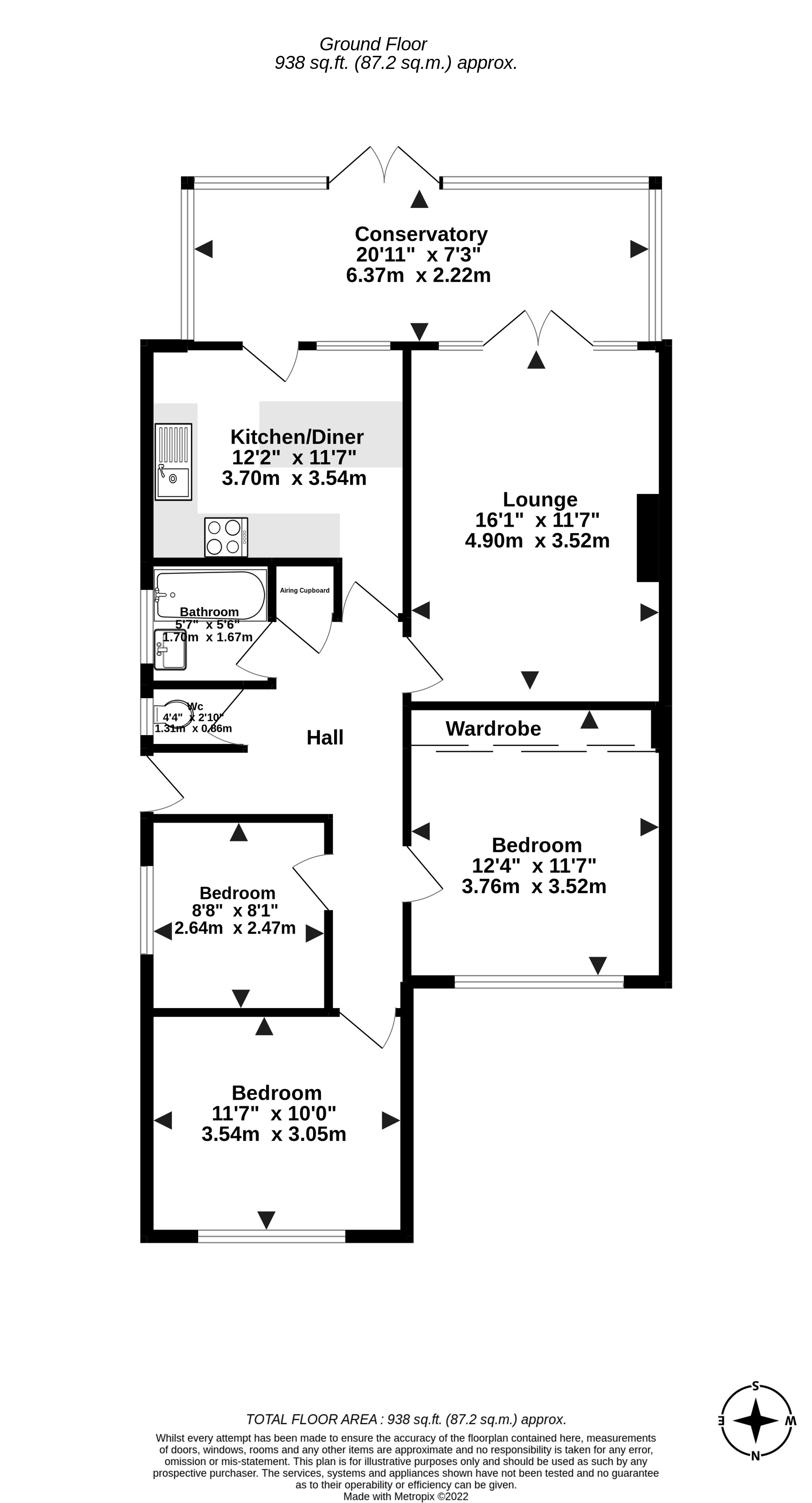 3 bed bungalow for sale in Hillview Crescent, East Preston - Property floorplan