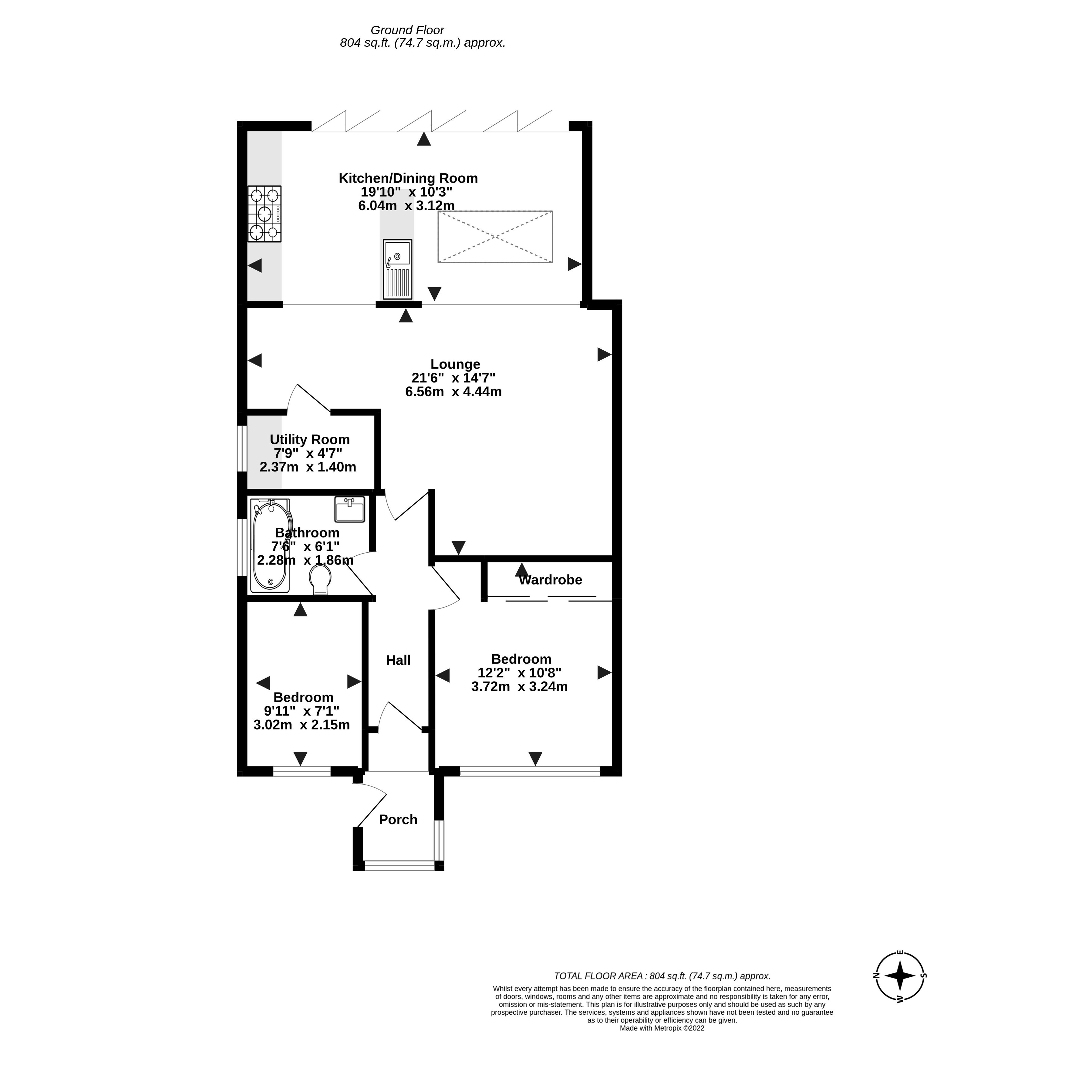 2 bed bungalow for sale in Ashurst Way, East Preston - Property Floorplan