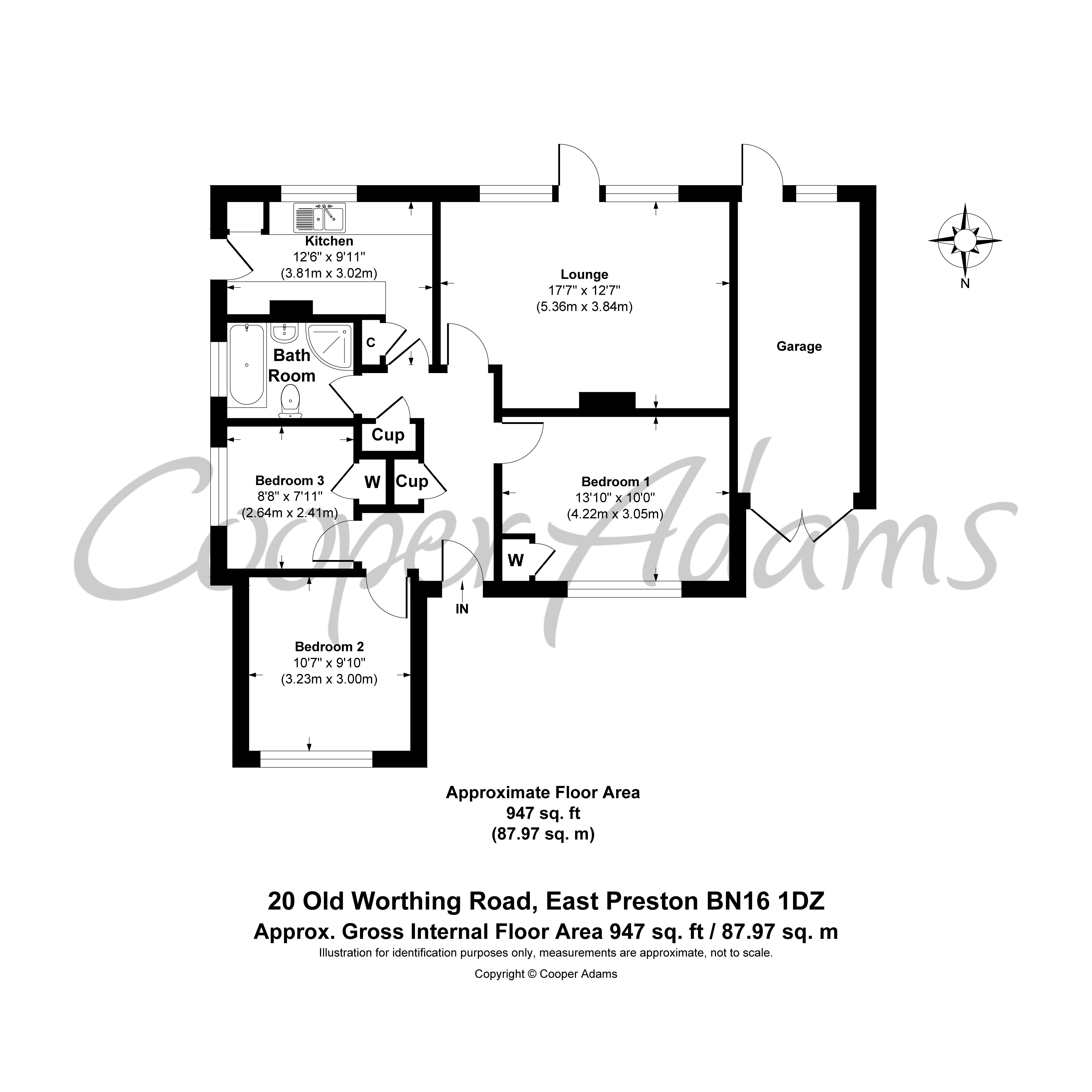 3 bed bungalow for sale in Old Worthing Road, East Preston - Property Floorplan