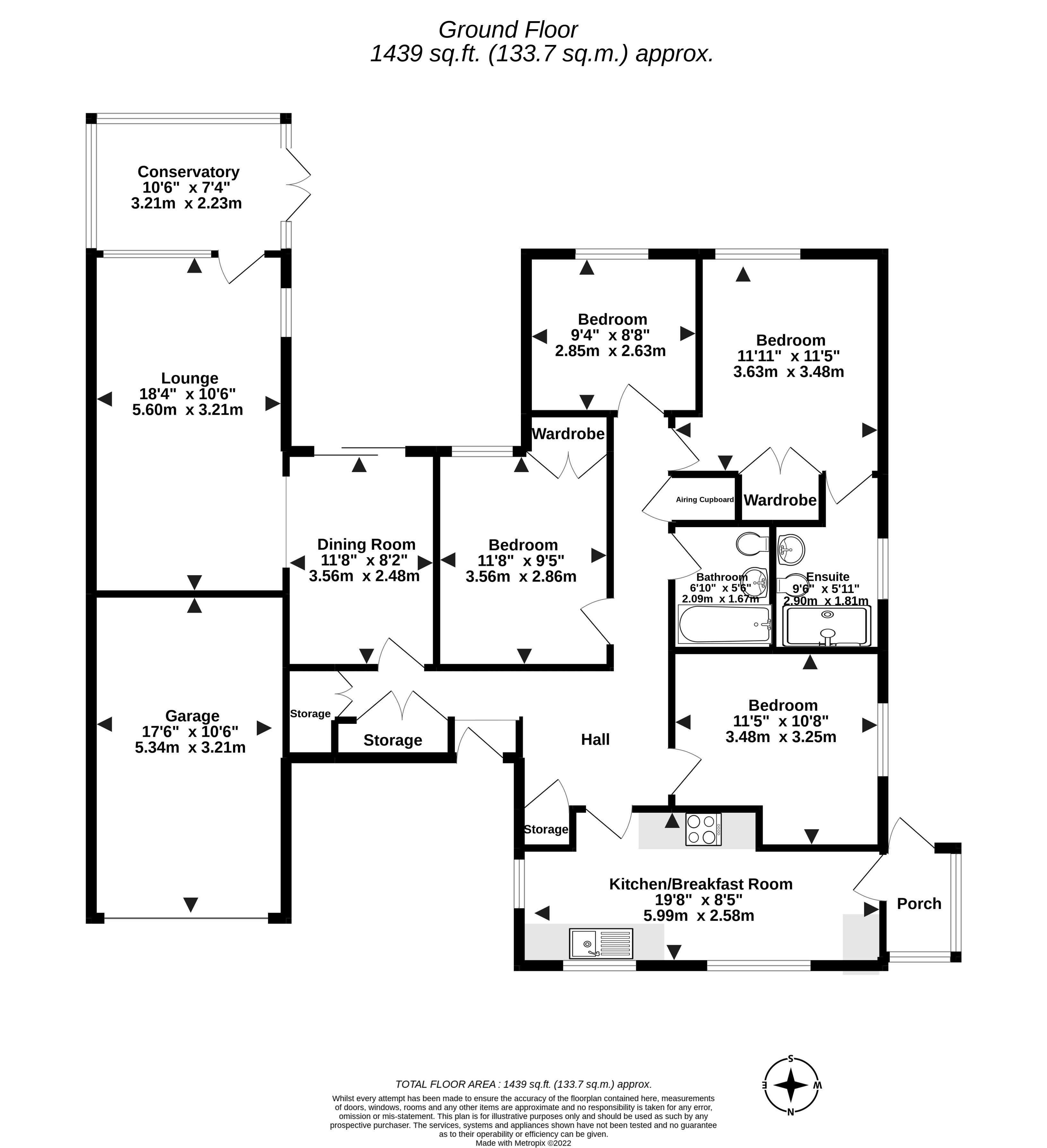 4 bed bungalow for sale in Lavinia Way, East Preston - Property floorplan