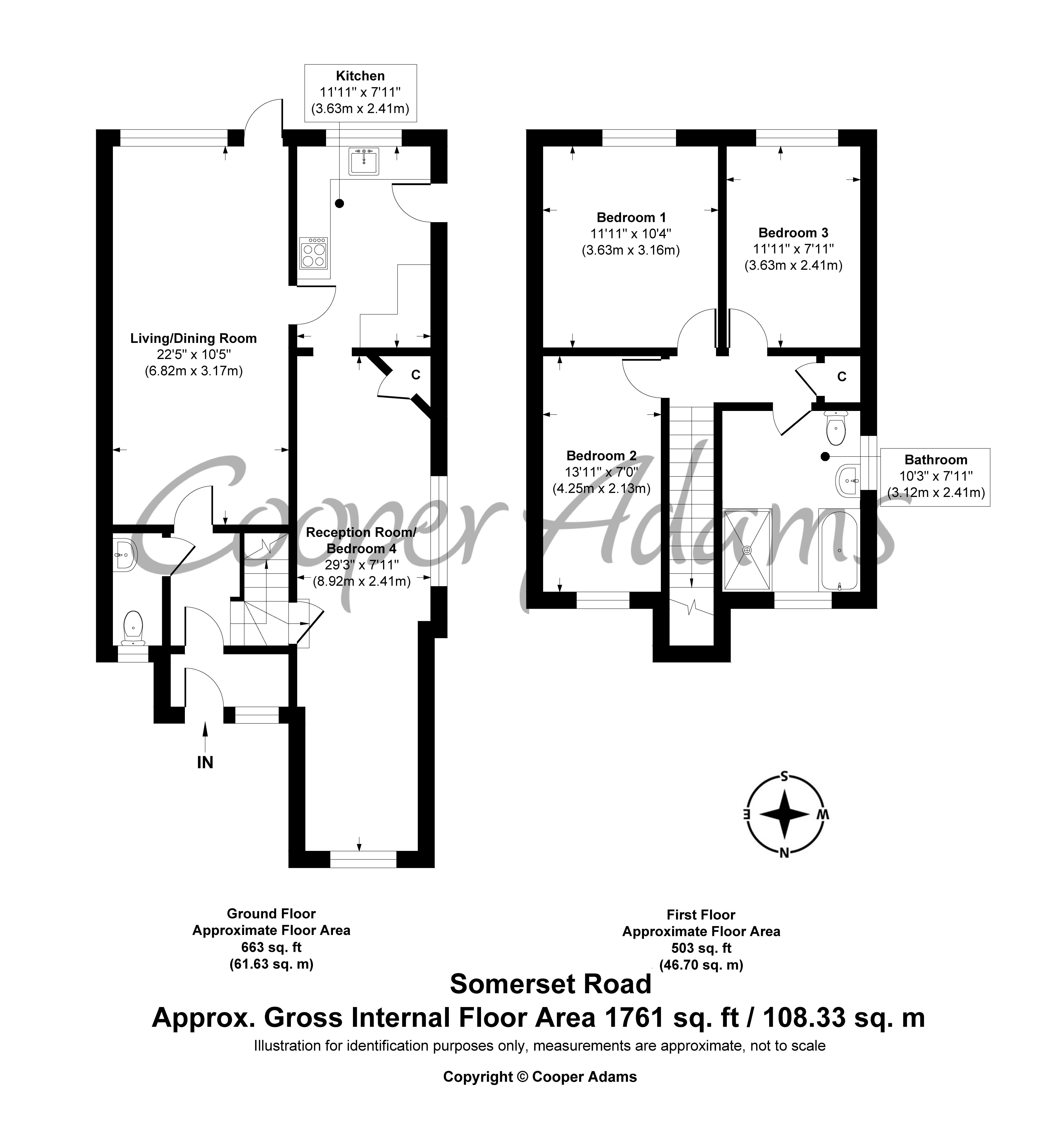 3 bed house for sale in Somerset Road, East Preston - Property floorplan