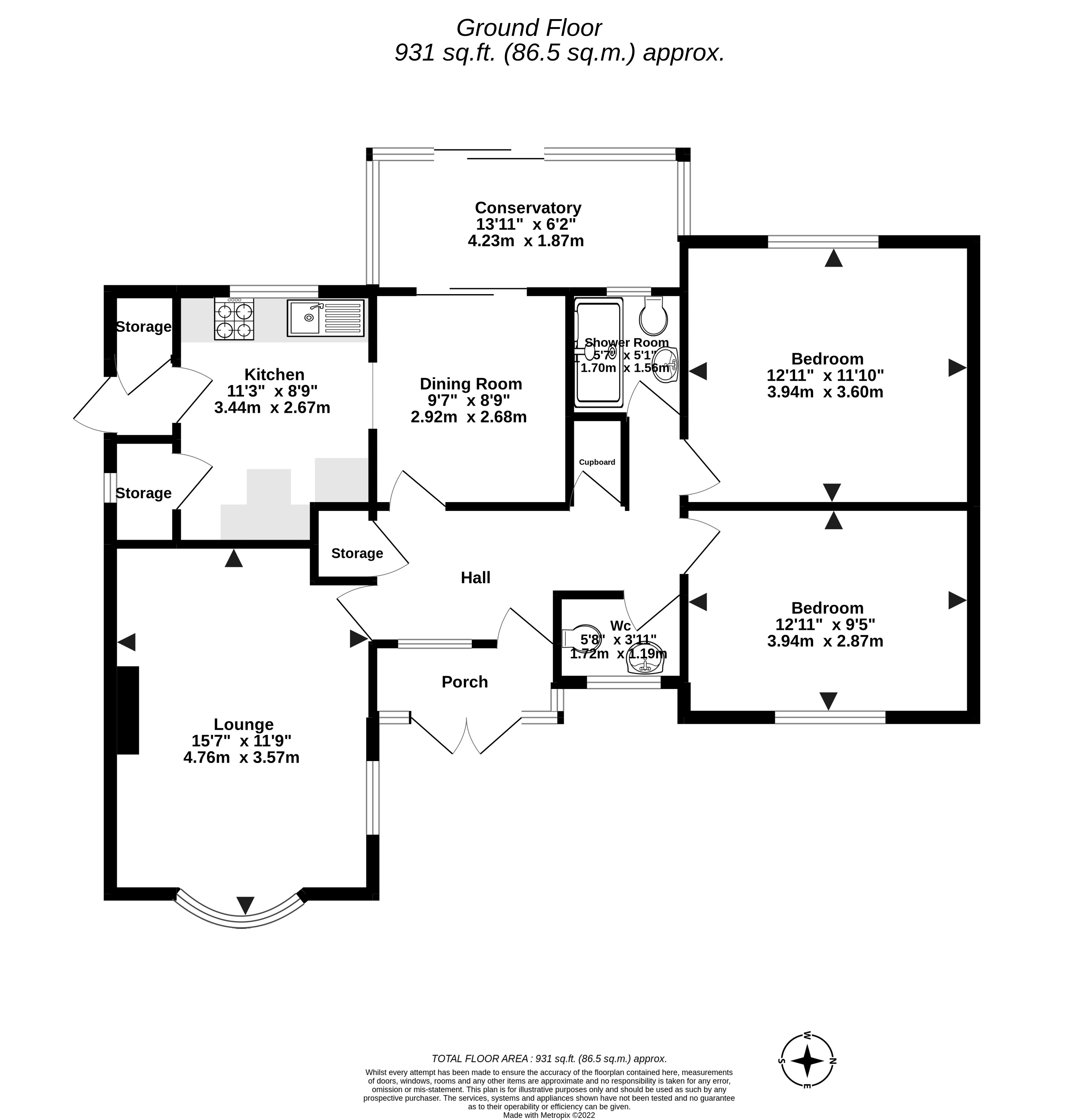 2 bed bungalow for sale in Hazelmead Drive, East Preston - Property floorplan