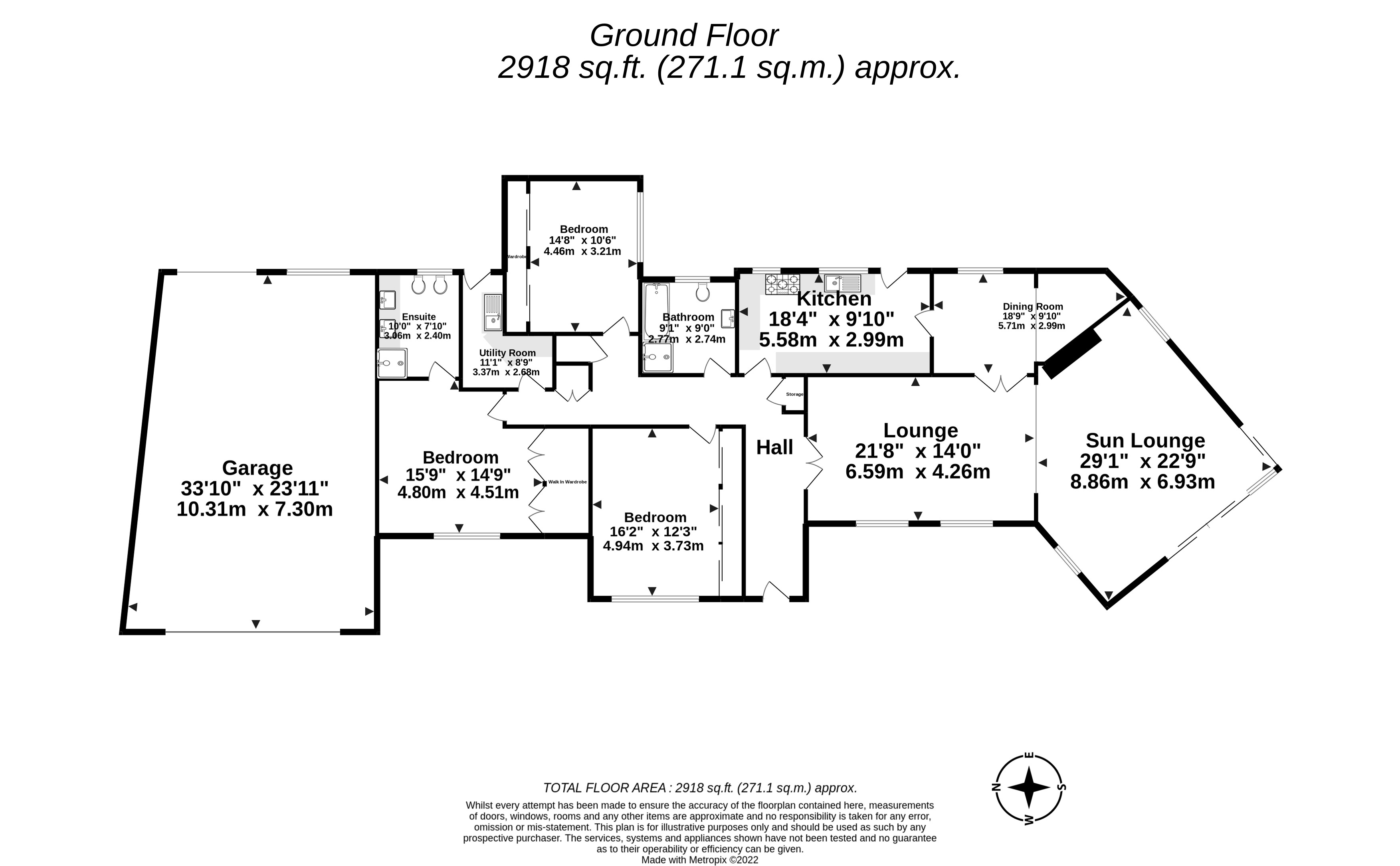 3 bed bungalow for sale in Selborne Way, East Preston - Property Floorplan