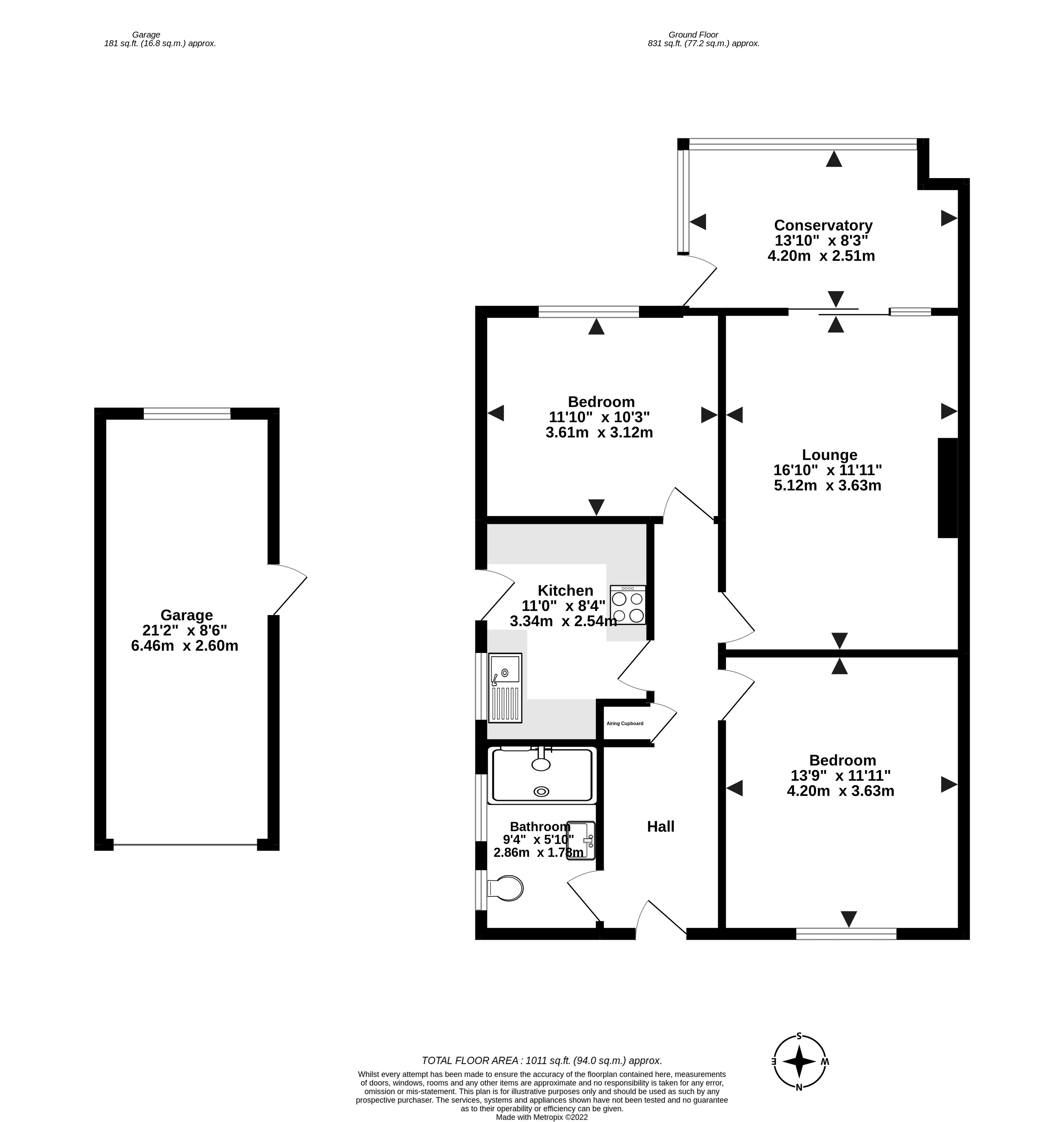 2 bed bungalow for sale in Russells Close, East Preston - Property Floorplan