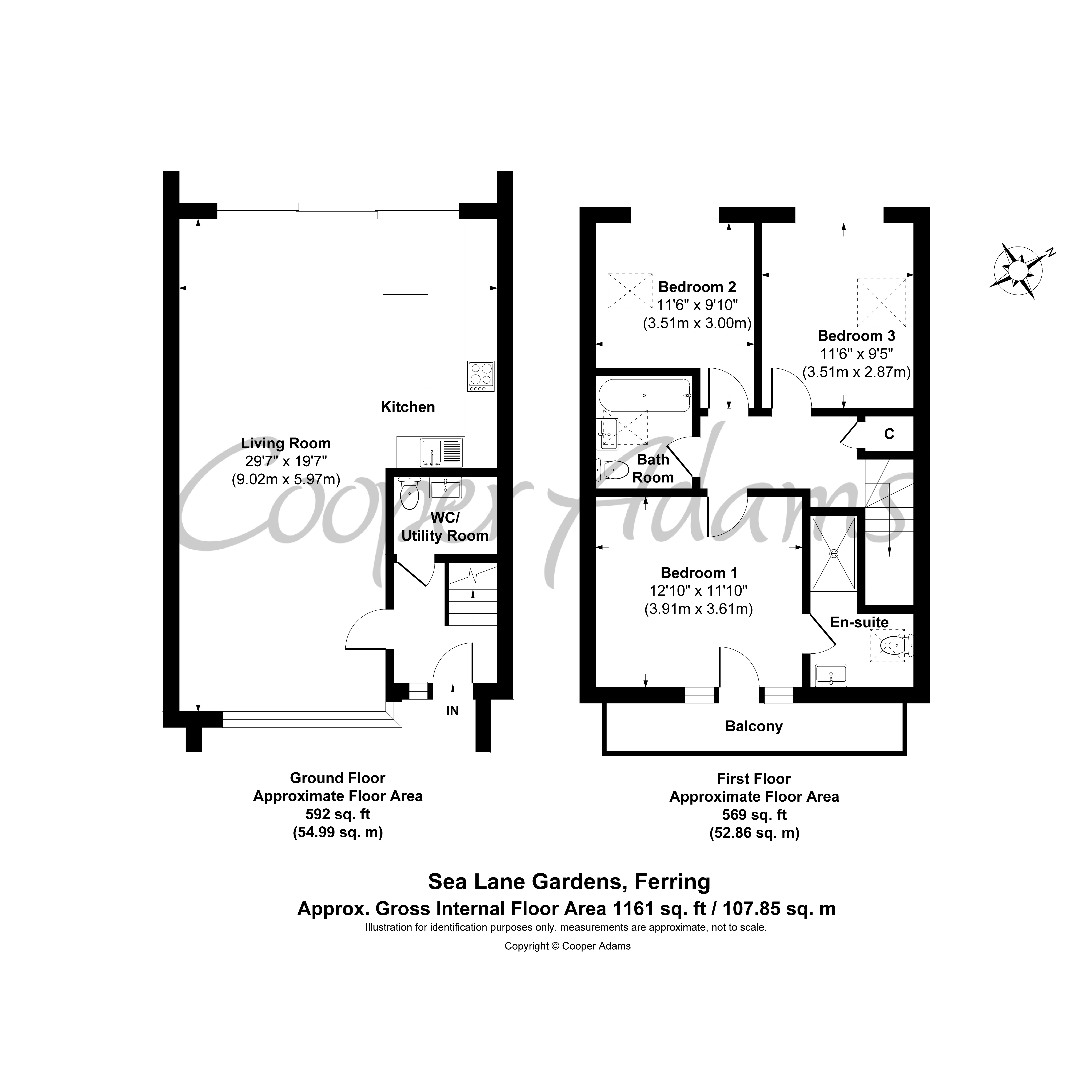 3 bed house for sale in Sea Lane Gardens, Ferring - Property Floorplan