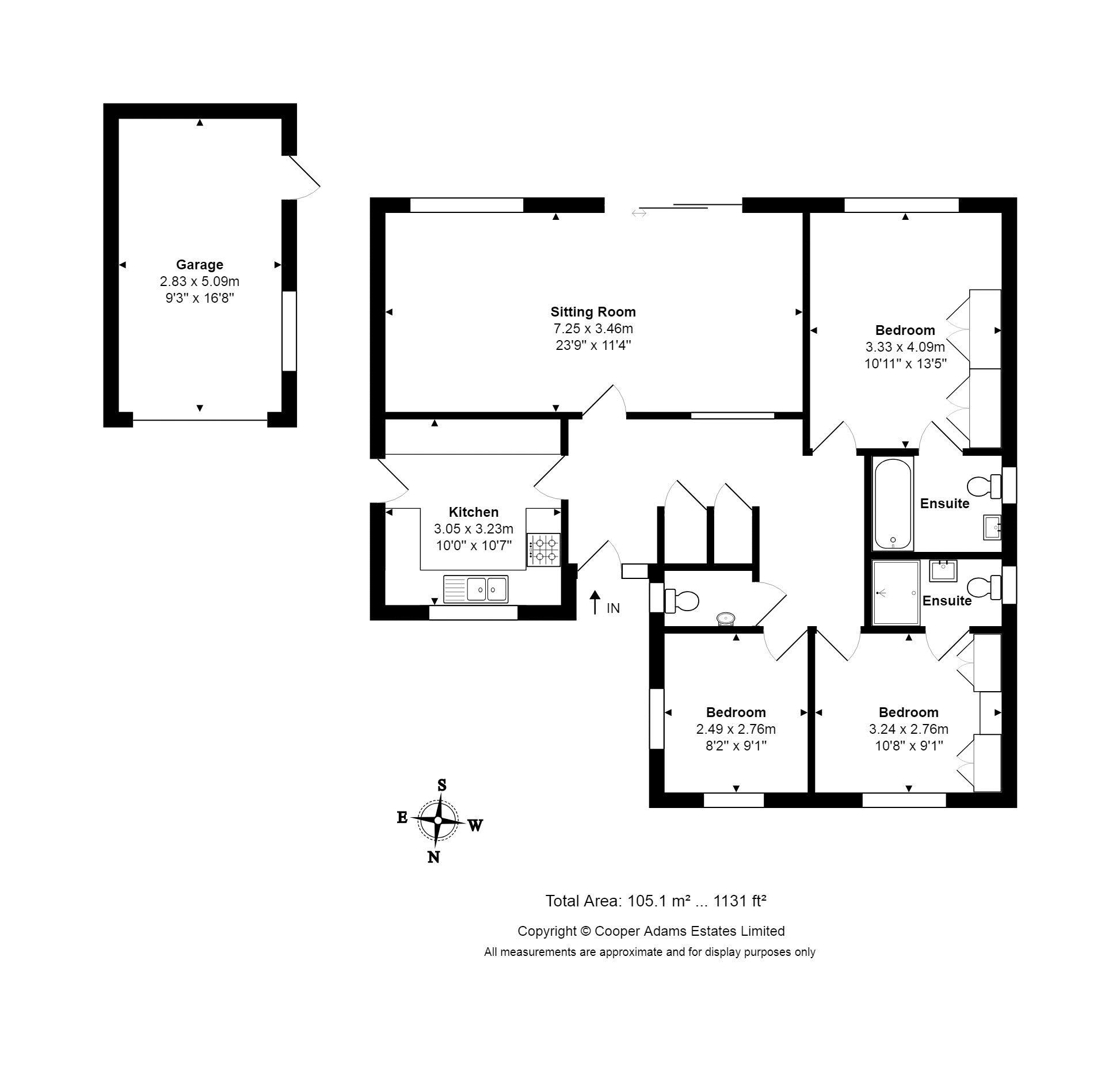 3 bed bungalow to rent in Stonefields, Rustington - Property Floorplan