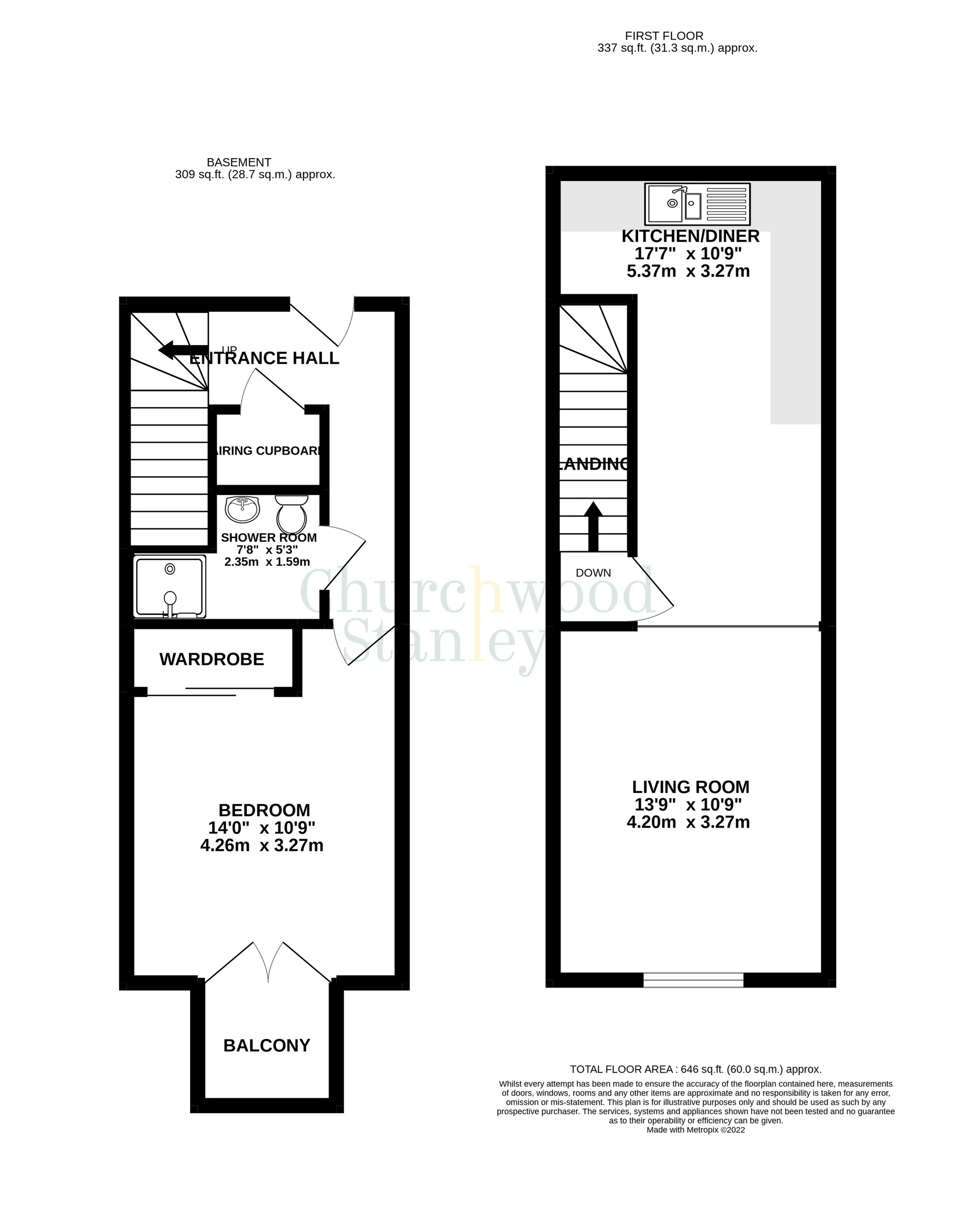 1 bed apartment to rent in High Street, Manningtree - Property Floorplan