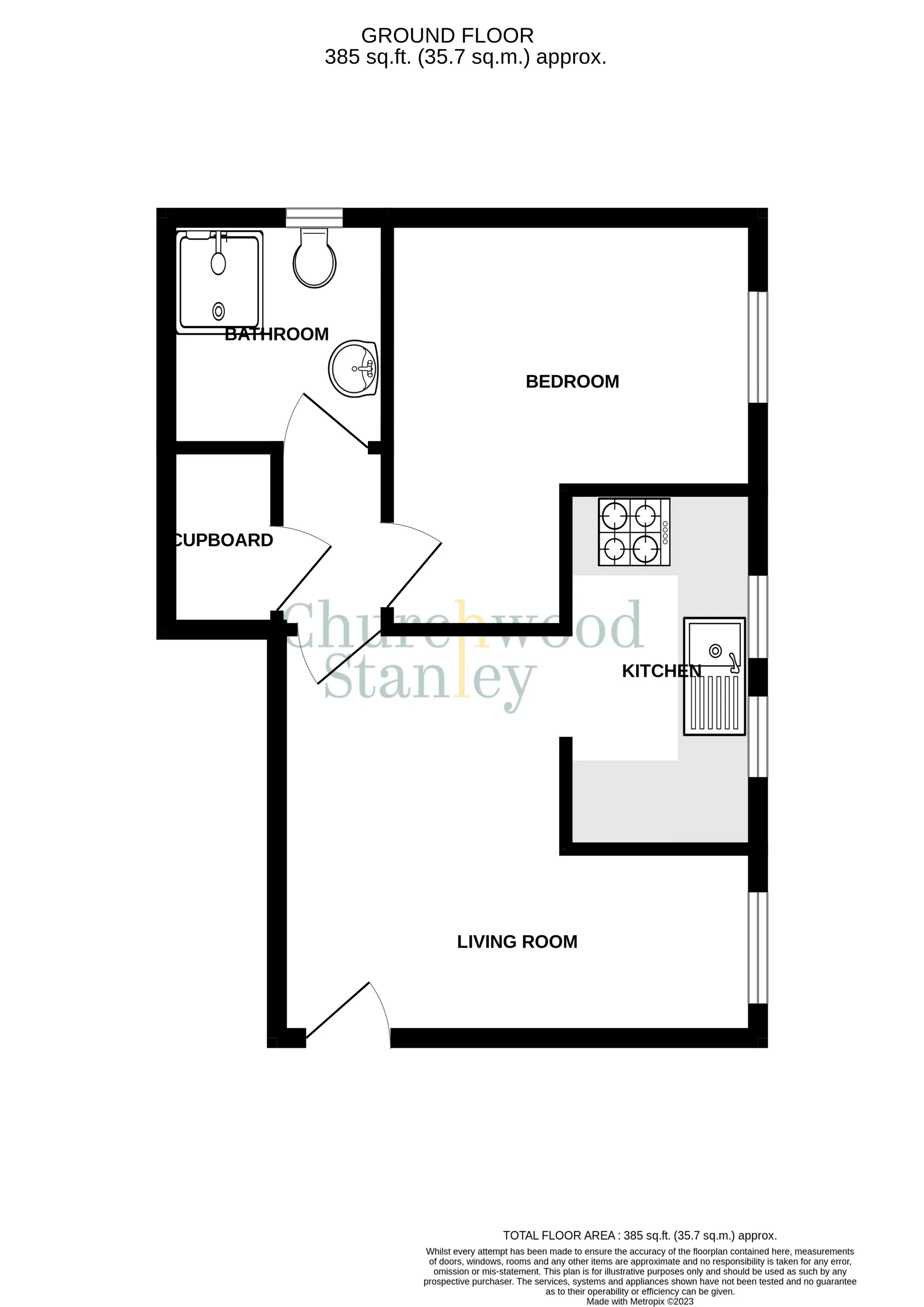 1 bed ground floor flat to rent in Trinity Road, Manningtree - Property Floorplan