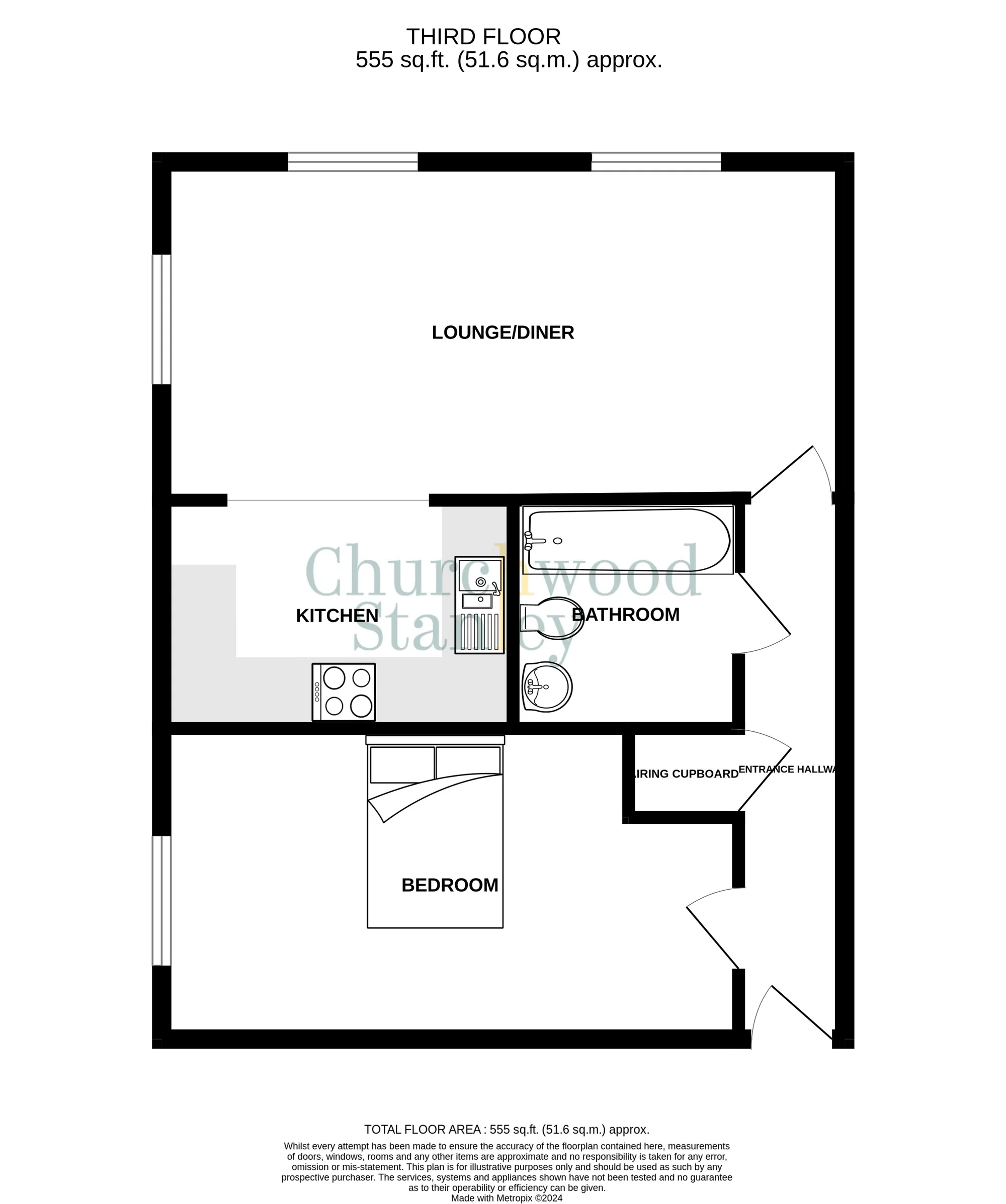 1 bed apartment for sale in School Lane, Manningtree - Property Floorplan
