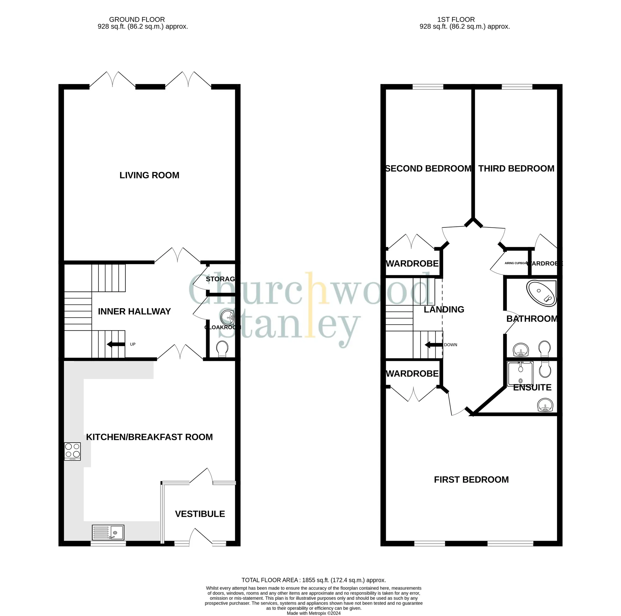 3 bed mid-terraced house for sale in Kiln Lane, Manningtree - Property Floorplan