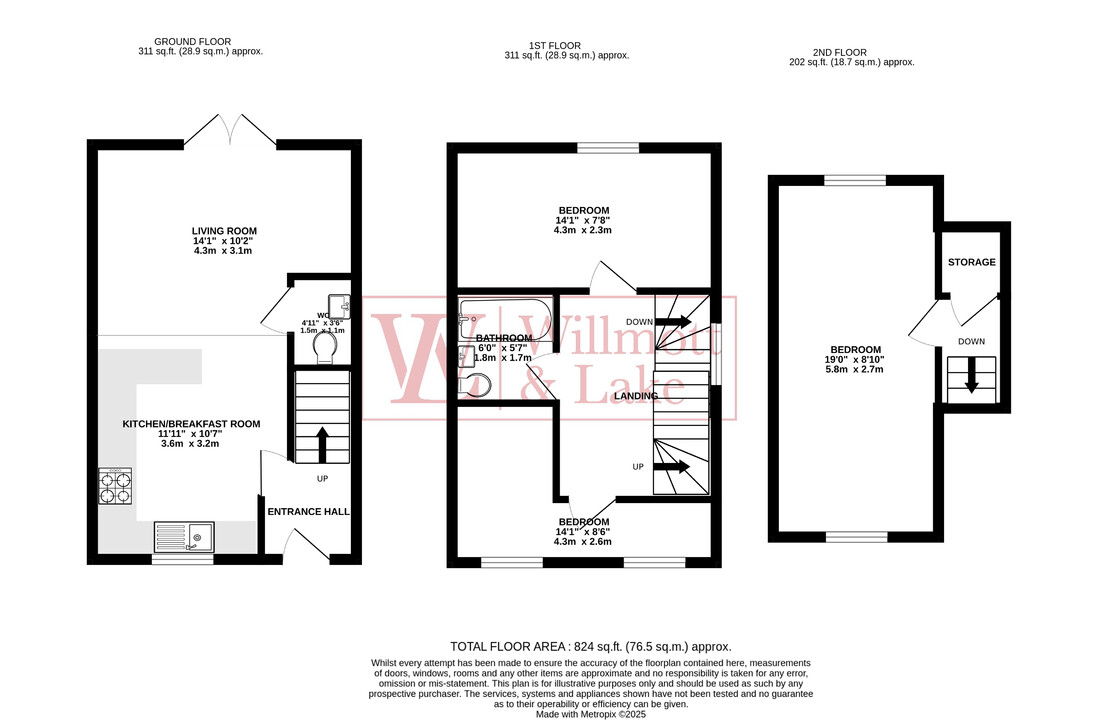 3 bed end of terrace house for sale in Newland Avenue, Bishop's Stortford - Property floorplan