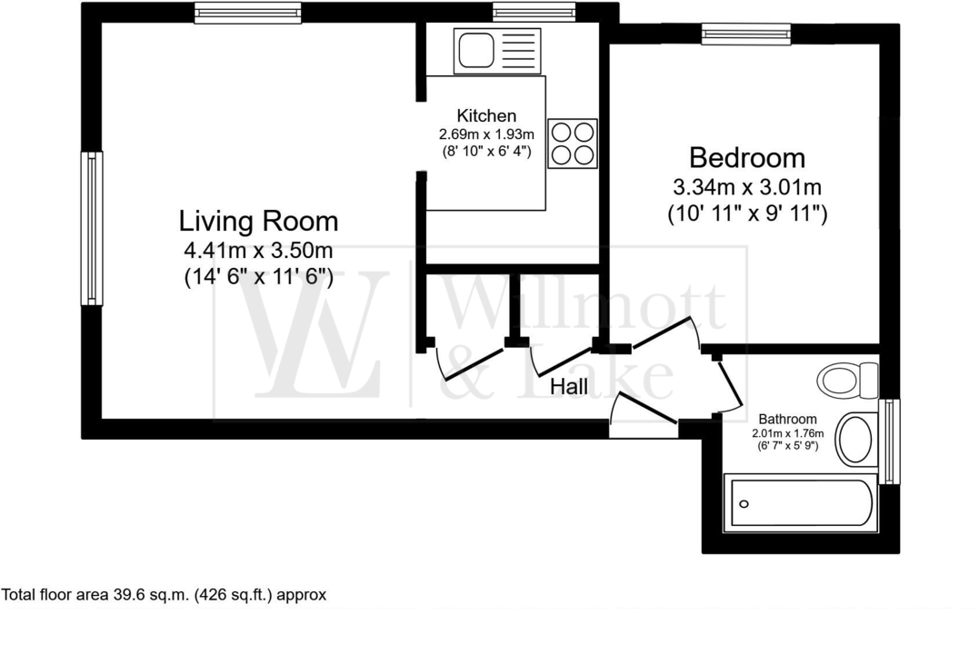 1 bed apartment to rent in Red Lion Court, Bishop's Stortford - Property floorplan