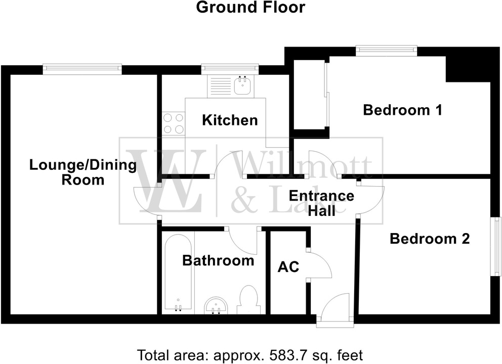 2 bed apartment for sale in Harris Green, Dunmow - Property floorplan