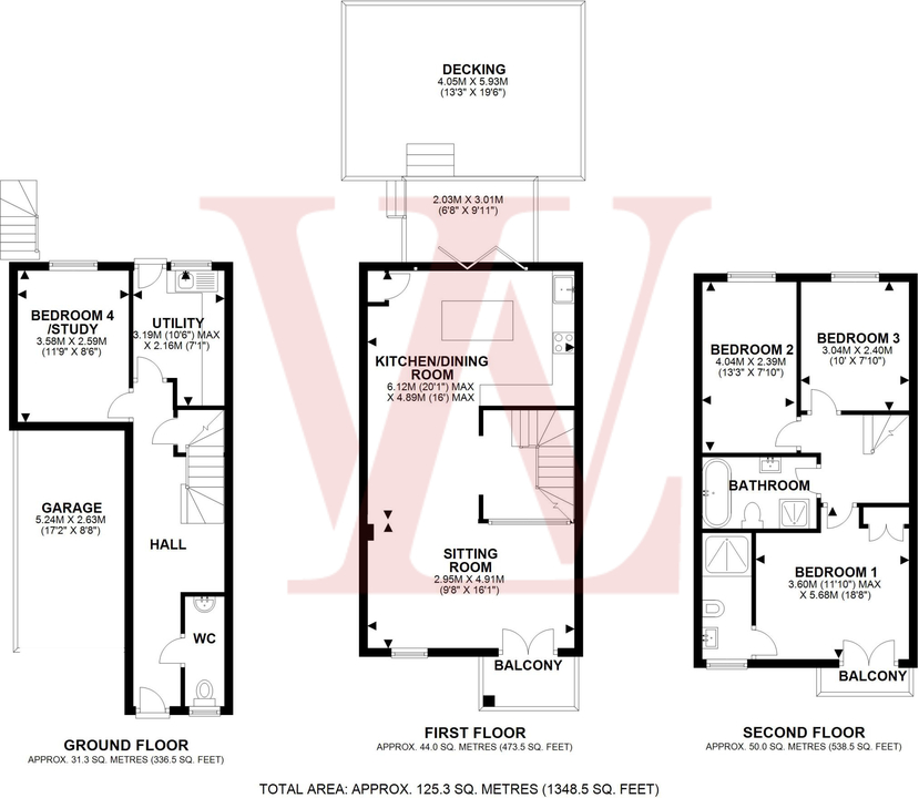 4 bed semi-detached house for sale in Red Close, Bishop's Stortford - Property floorplan