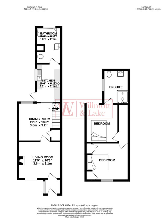 2 bed terraced house for sale in Mill Street, Bishop's Stortford - Property floorplan