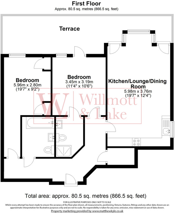2 bed apartment for sale in Tanners Wharf, Bishop's Stortford - Property floorplan