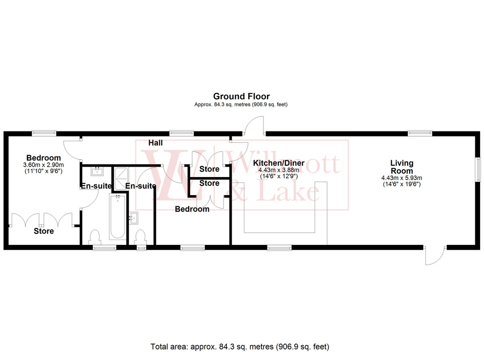 2 bed bungalow to rent in East Cottage, Warish Hall Road, Takeley, Bishop's Stortford, Hertfordshire - Property floorplan