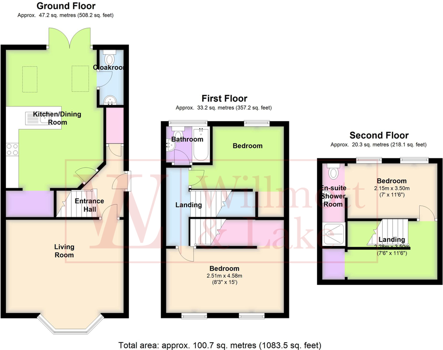 3 bed end of terrace house for sale in Benningfield Road, Ware - Property floorplan