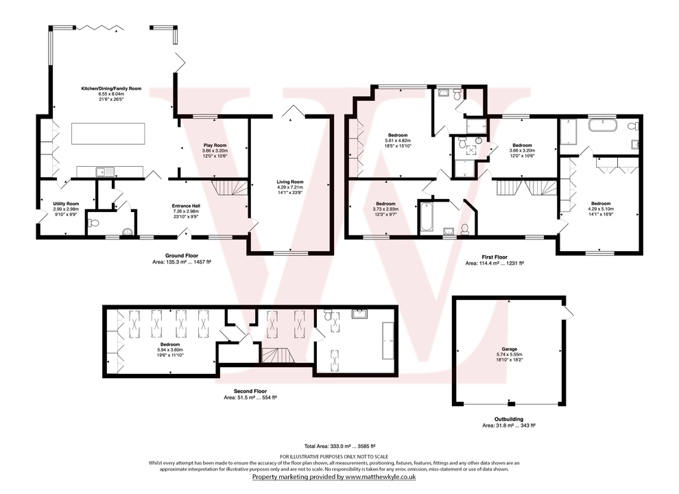5 bed detached house to rent in The Pastures, Bishop's Stortford - Property floorplan