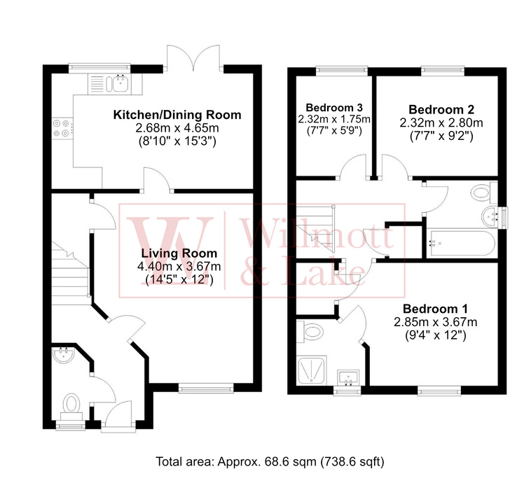 3 bed semi-detached house for sale in Thorpe Road, Bishop's Stortford - Property floorplan