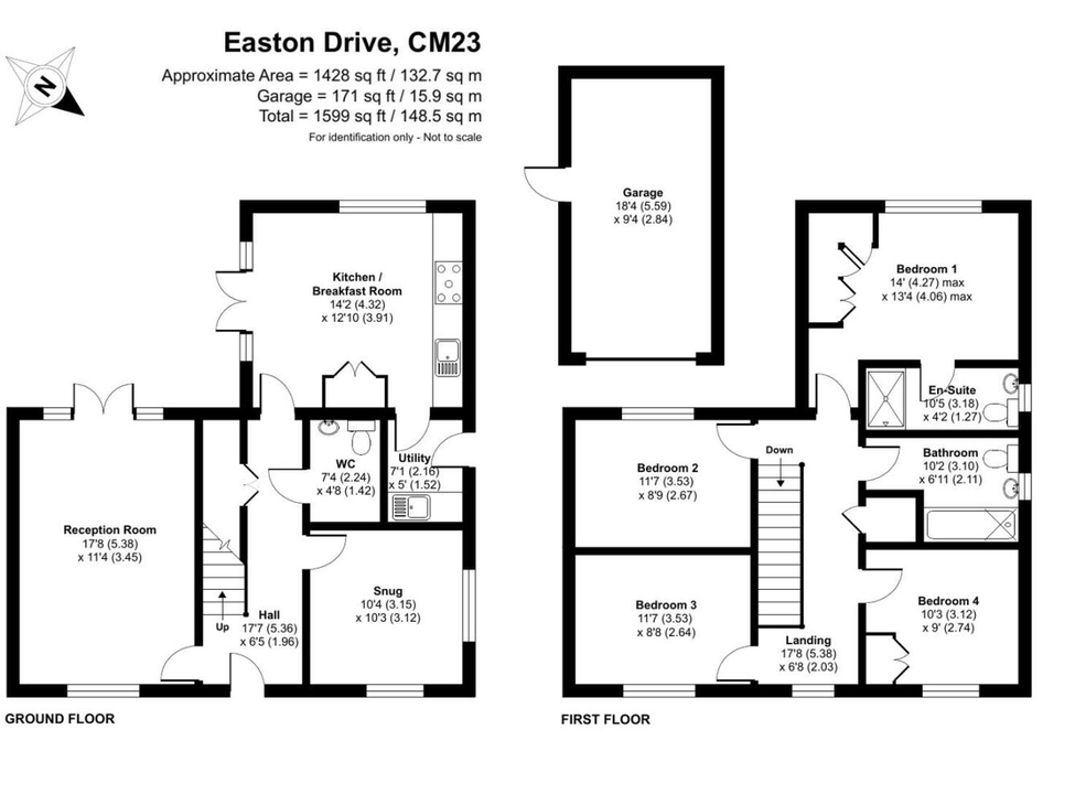 4 bed detached house for sale in Easton Drive, Bishop's Stortford - Property floorplan