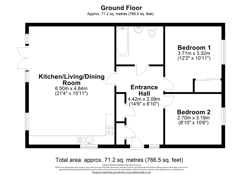 2 bed bungalow for sale in Godfrey Crescent, Bishop's Stortford - Property floorplan