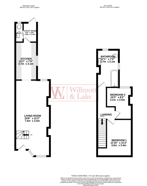 2 bed terraced house for sale in Elm Grove, Bishop's Stortford - Property floorplan