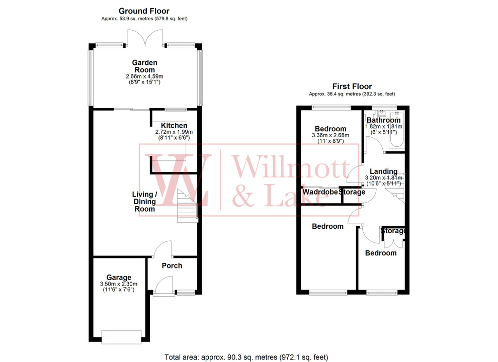 3 bed terraced house for sale in Aynsworth Avenue, Bishop's Stortford - Property floorplan