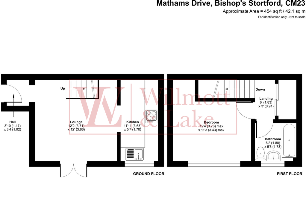 1 bed end of terrace house for sale in Mathams Drive, Bishop's Stortford - Property floorplan