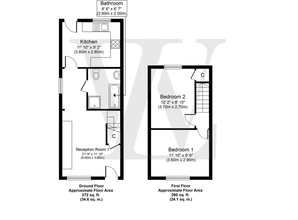 2 bed end of terrace house for sale in Cherry Gardens, Bishop's Stortford - Property floorplan