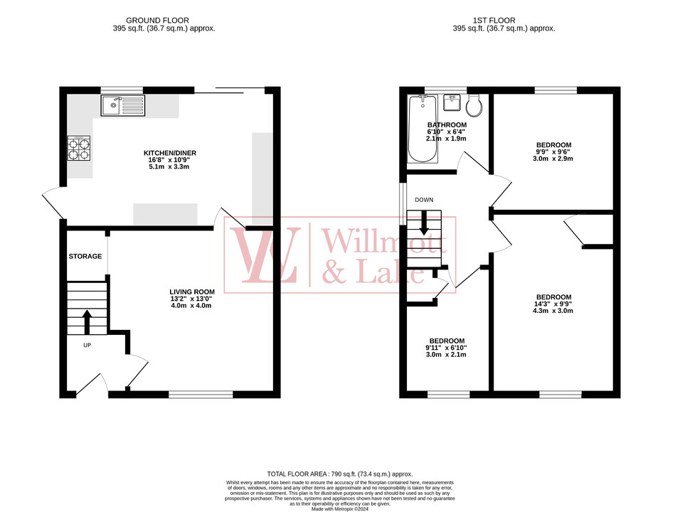 3 bed semi-detached house for sale in Alsa Gardens, Bishop's Stortford - Property floorplan