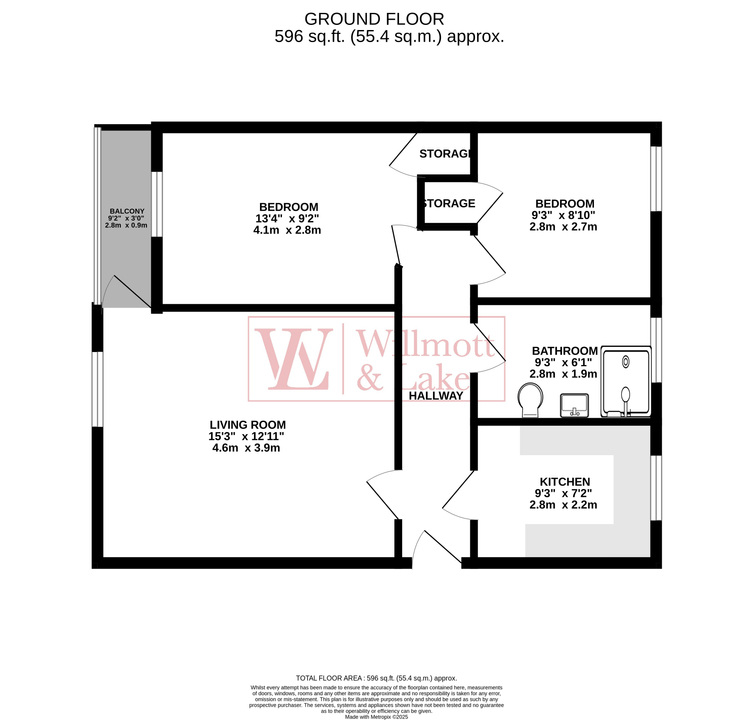 2 bed apartment to rent in Springfield Court, Bishop's Stortford - Property floorplan