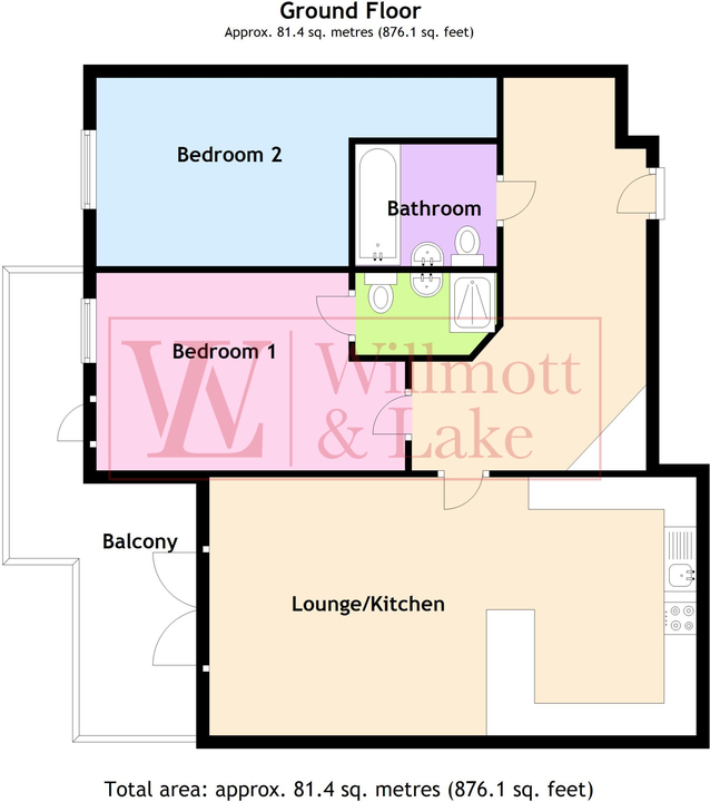 2 bed apartment for sale in Tanners Wharf, Bishop's Stortford - Property floorplan