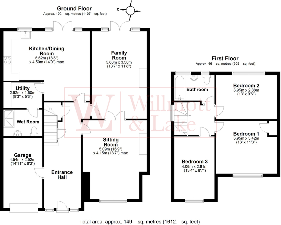 3 bed semi-detached house for sale in Heath Row, Bishop's Stortford - Property floorplan