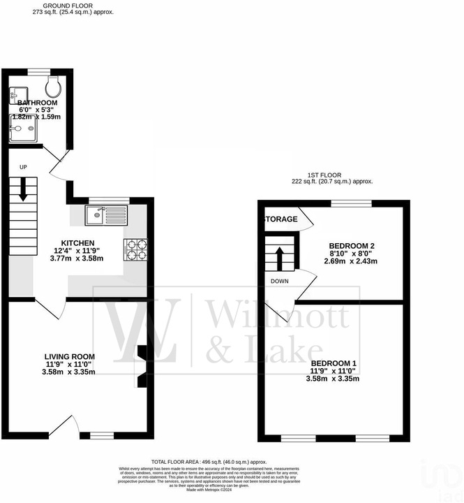 2 bed end of terrace house to rent in Apton Road, Bishop’s Stortford - Property floorplan