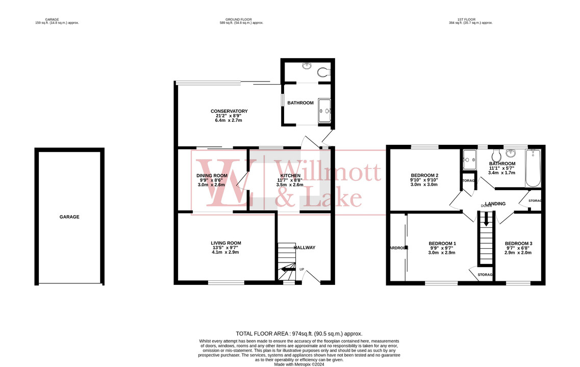 3 bed terraced house for sale in The Street, Bishop's Stortford - Property floorplan