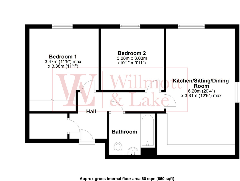 2 bed apartment for sale in River View, Bishop's Stortford, Hertfordshire - Property floorplan