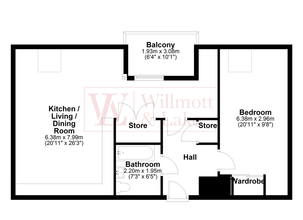 1 bed apartment for sale in Engine House, Morton Peto Road, Bishop's Stortford, Hertfordshire - Property floorplan
