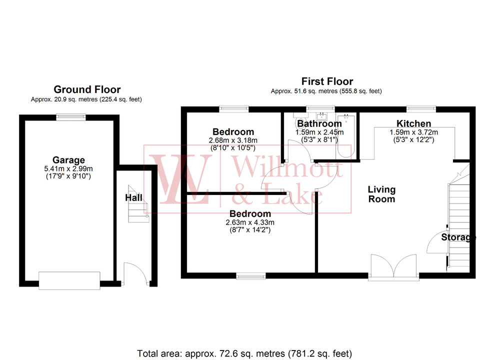 2 bed for sale in Newland Avenue, Bishop's Stortford - Property floorplan