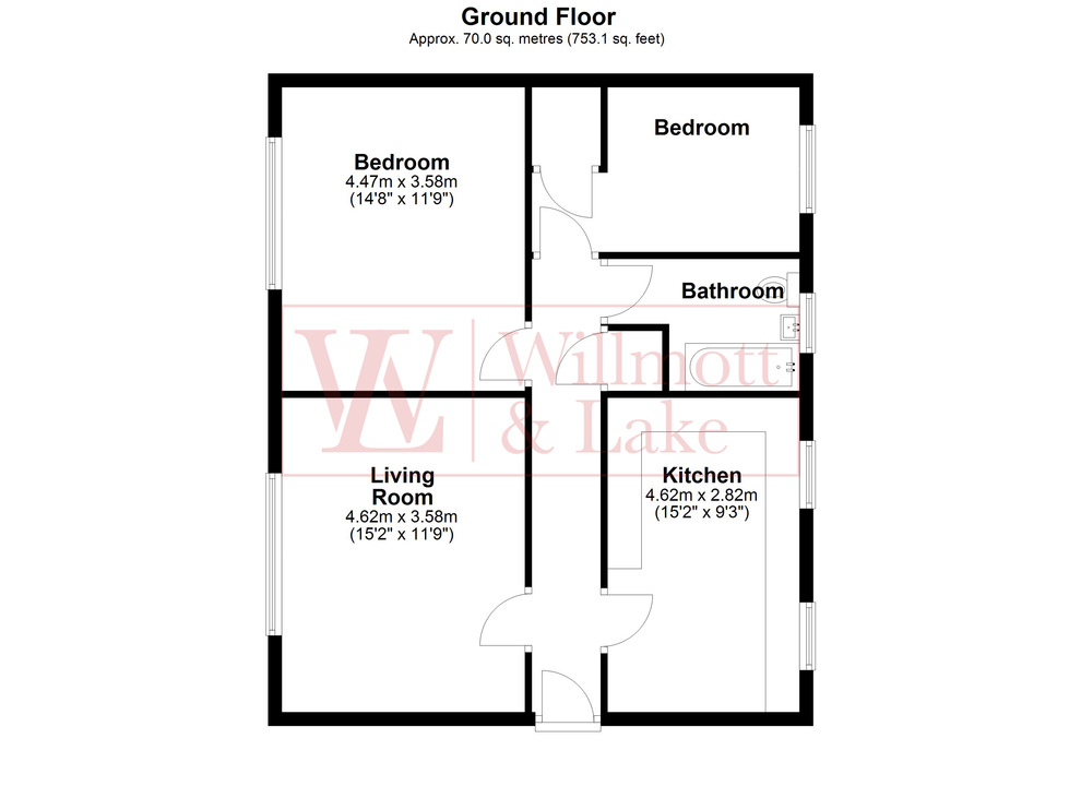 2 bed apartment for sale in Eaton House, Stortford Hall Park, Bishop's Stortford, Hertfordshire - Property floorplan