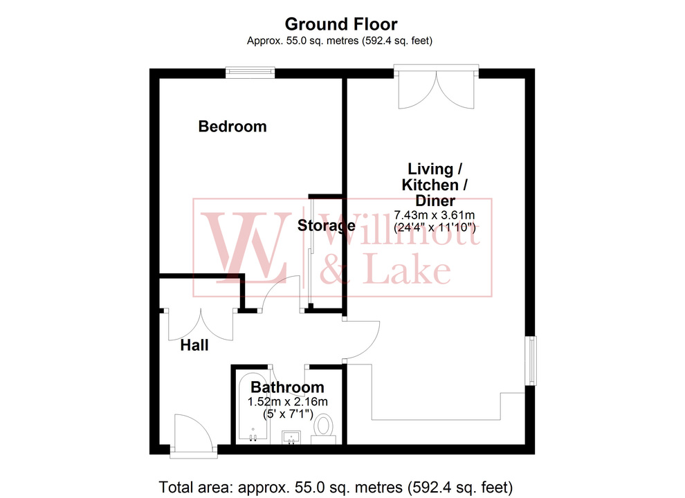 1 bed apartment for sale in South Street, Bishop's Stortford - Property floorplan