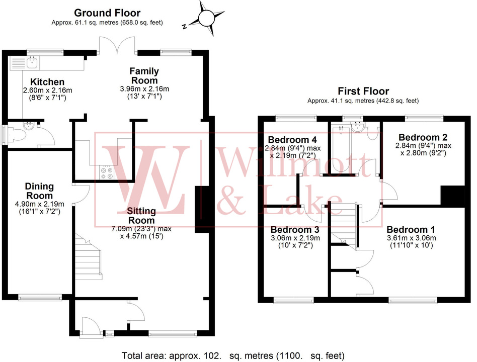 4 bed semi-detached house for sale in Audrey Gardens, Bishop's Stortford - Property floorplan