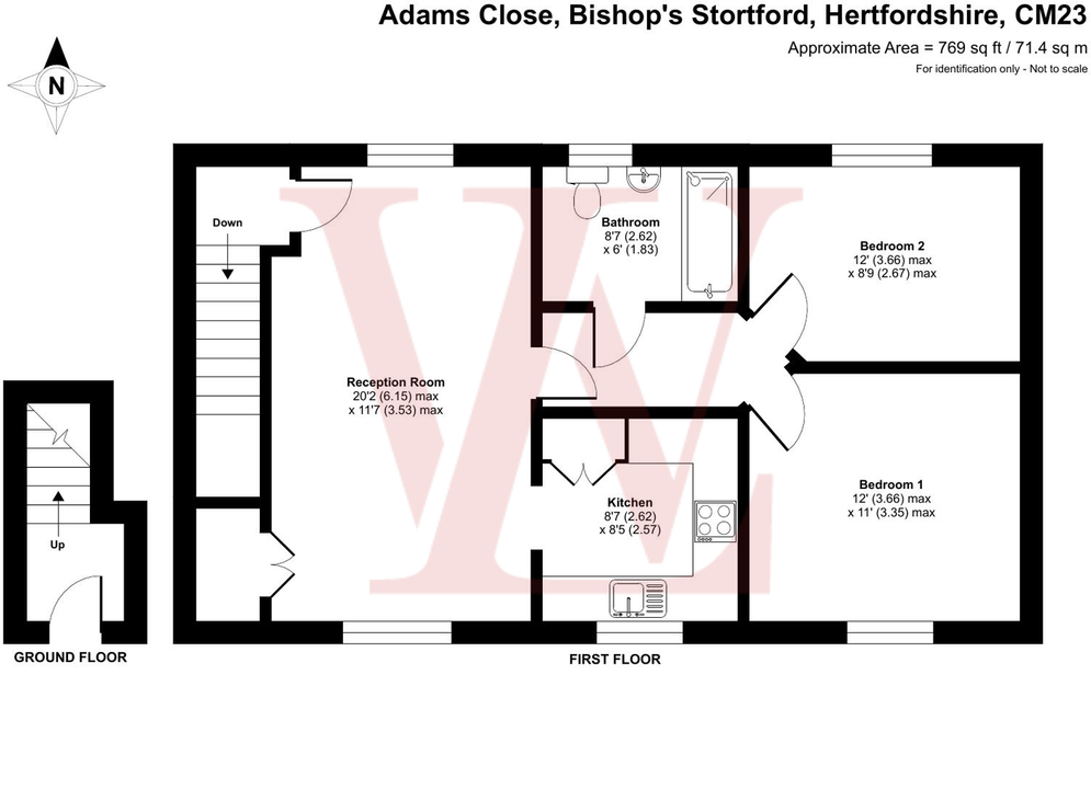 2 bed for sale in Adams Close, Bishop's Stortford - Property floorplan