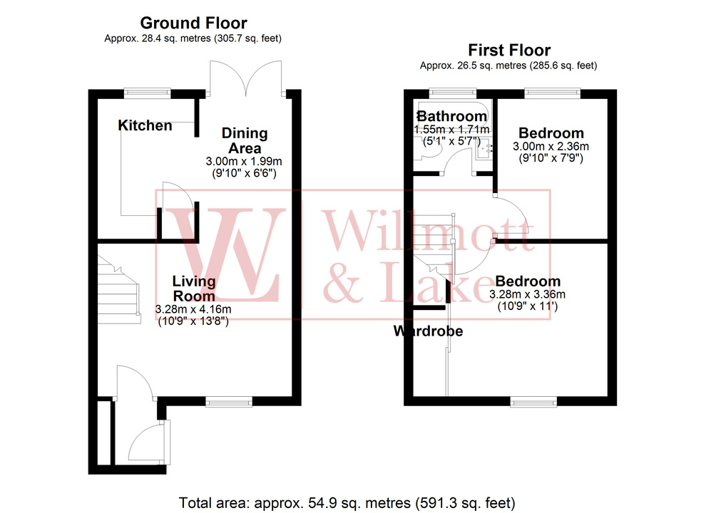 2 bed end of terrace house to rent in Sunningdale, Bishop's Stortford - Property floorplan