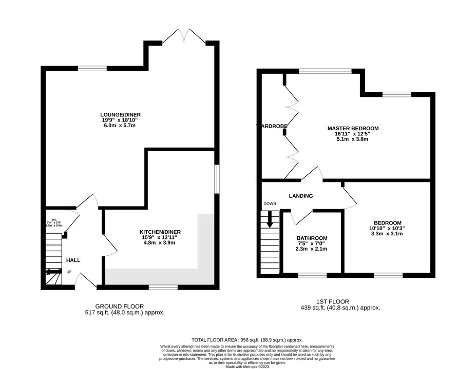 2 bed semi-detached house for sale in Tower Hill, Much Hadham - Property floorplan