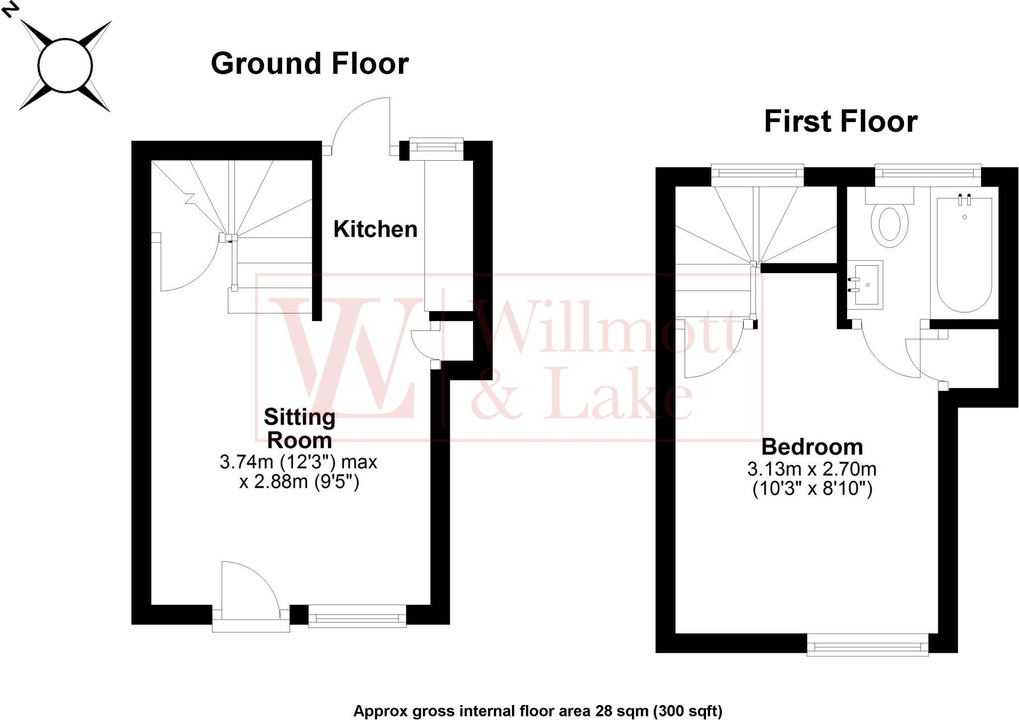 1 bed terraced house to rent in Bells Hill, Bishop's Stortford, Hertfordshire - Property floorplan