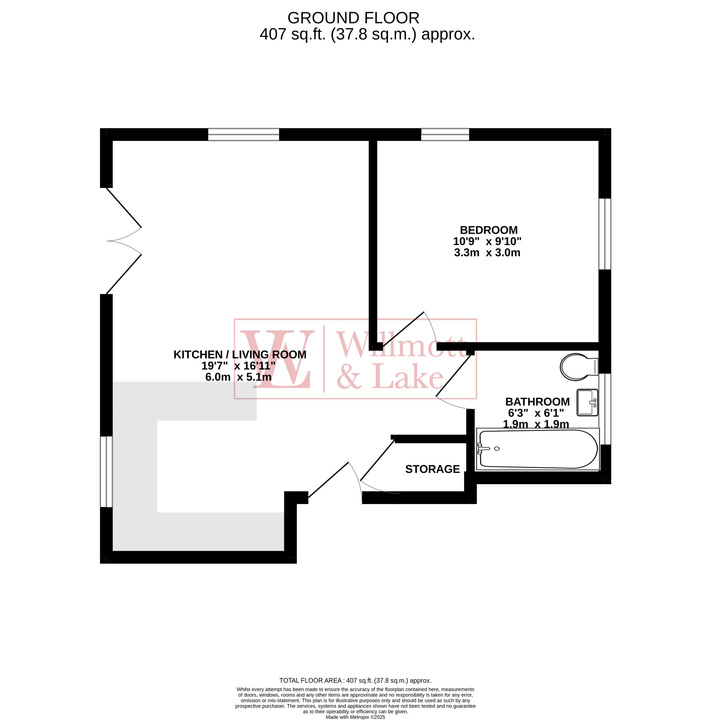 1 bed apartment for sale in Weavers Close, Dunmow - Property floorplan